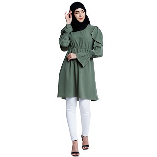 Designer modest tunic- Jade Green